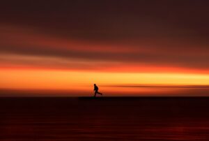 Habits of a successful person concept with sunrise symbolizing growth and discipline